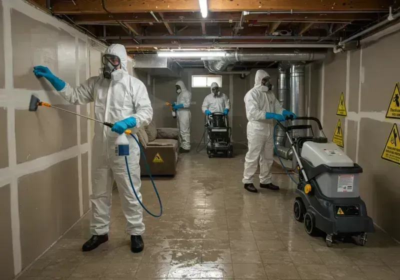 Basement Moisture Removal and Structural Drying process in Vamo, FL